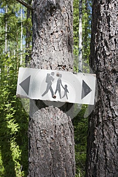 Old hiking route sign, Finland