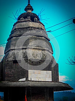 Old hindu temple located near the ganga river in haridwar india. Temple in india photo