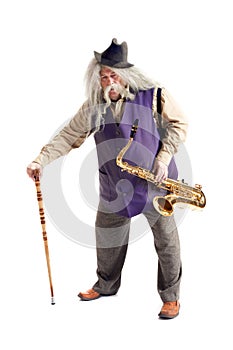 Old hippies saxophonist