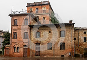 Old Historic buildings in the town of Piovera near the city of Alessandria, Italy