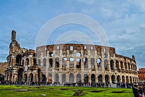 Old and historic Colosseum in Rome, Italy
