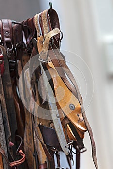 Old historic Dutch wooden ice skates