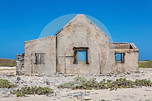 Old historic house as ruin at island Bonaire