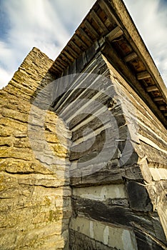 Old historic log cabin Jamesport Missouri