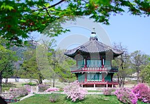 An old historic pavillion in Seoul, Korea. photo