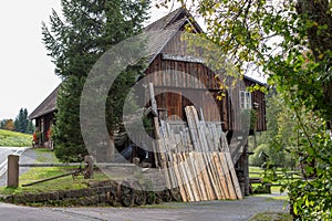 Old historic sawmill in the forest