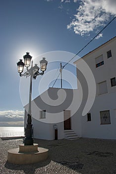 Old historic street lights during day time