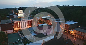 Old historic town architecture in USA. View from above of Jonesborough, old small town in Tennessee