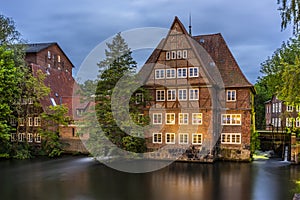 Old historic watermill in Luneburg