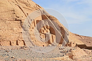 Old historical Abu Simbel Temple of Ramesses II in Egypt