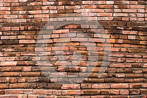 Old historical Asian red brick wall background