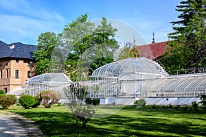 Greenhouse at Mogosoaia Palace (Palatul Mogosoaia) near the lake and park, a weekend attraction close photo