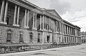 Old historical buildings in central part of Paris on the Rue de Rivoli