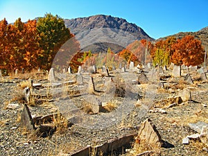 An old historical cemetery near Abyaneh Village , Iran