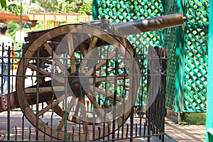 Old Historical Civil War Cannon In The Zoo