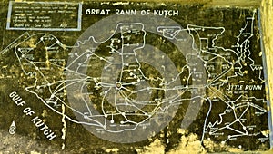 Old historical map of Rann of Kutch pre partition