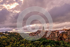 Old historical medieval town of Pitigliano in Tuscany, Italy