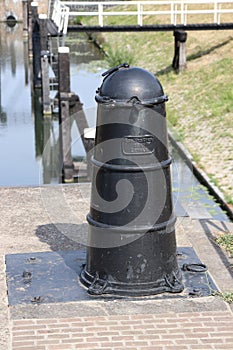 Old historical sluice installation from river IJssel to the city of Zwolle in the Netherlands, nowadays used as a monument