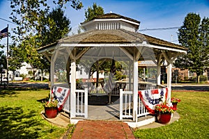 The old and historical town Gazebo in Amesbury, Massachusetts