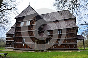 Old historical wooden church in Hronsek