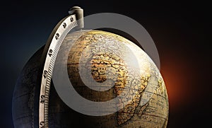 Old history map desktop metal globe photo