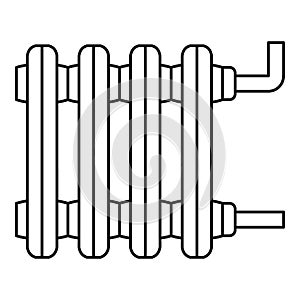 Old home radiator icon, outline style
