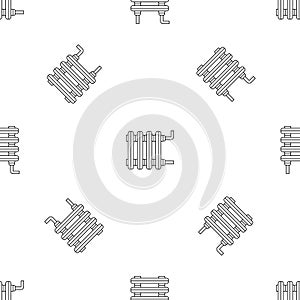 Old home radiator icon, outline style