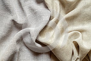 Old homespun and modern factory linen fabrics