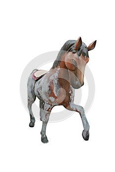 Old Horse statue isolated on white background