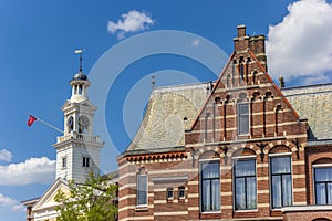 Old hospital and church tower in the center of Assen