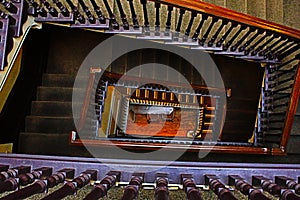 Old hotel staircase Salisbury town United Kingdom