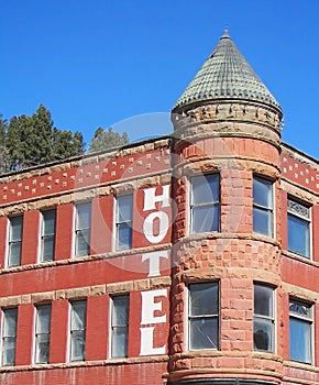 Old hotel with tower