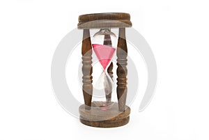 Old hourglass isolate on white background