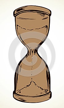 Old hourglass. Vector drawing icon