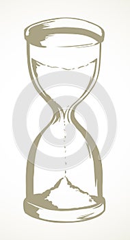 Old hourglass. Vector drawing icon