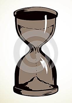 Old hourglass. Vector drawing icon