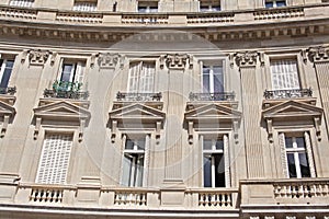 Old house with balconies and windows in Paris France