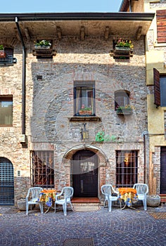 Old house and bar. Sirmione, Italy.