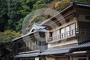 Old house building in Mino Falls Meiji-no-mori Mino Quasi-national Park