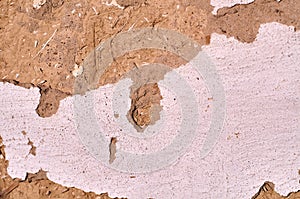 Old house clay wall close up