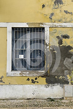 Old and chipped facade in Lisbon, Portugal