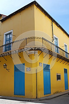 Old house in a corner painted with bright colors