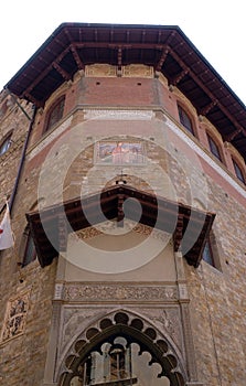 Old house, decorated with frescoes in Florence