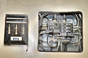 Old house electrical control panel