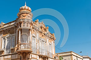 Old house in Faro, Algarve, Portugal. Neobaroque architecture st photo