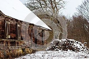 An old house and firewood