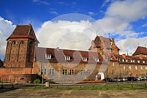 Old house ftom red brick in Gdansk.