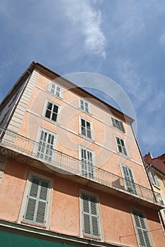 Old house of Hyeres with balcond and jalousies photo