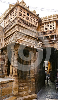 Old house inside of Jaisalmer fortress, Jaisalmer, Rajasthan, India