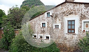 Old house made of clay bricks